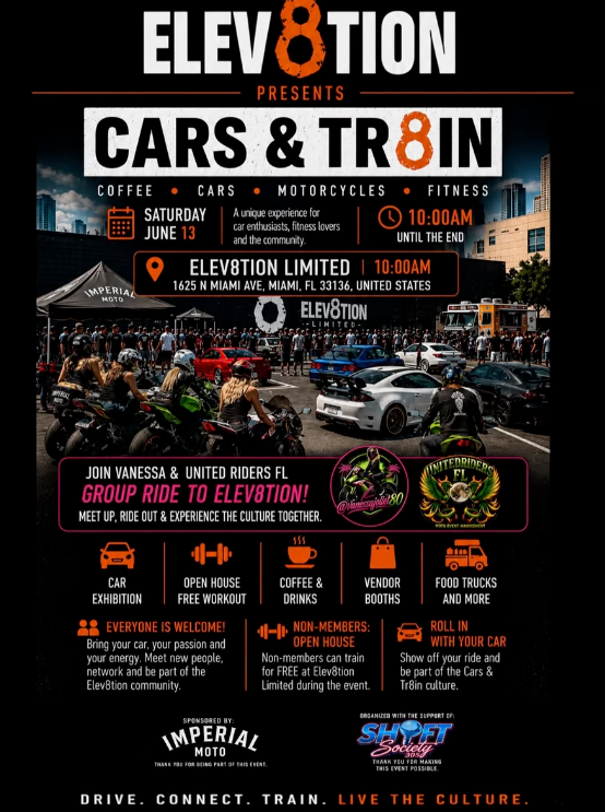 Cars & Tr8in event flyer